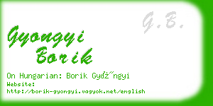 gyongyi borik business card